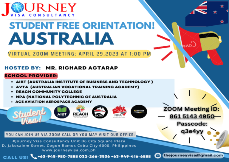 AUSTRALIA - STUDENT FREE ORIENTATION